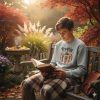 Teen & Kids Sweatshirt of Fall Book Pumpkin, Cozy Fall Kid's Apparel, Gildan Book Lover Gift