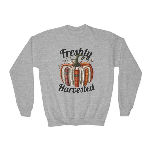 Teen & Kids Sweatshirt of Fall Book Pumpkin, Cozy Fall Kid's Apparel, Gildan Book Lover Gift