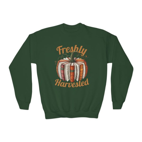 Teen & Kids Sweatshirt of Fall Book Pumpkin, Cozy Fall Kid's Apparel, Gildan Book Lover Gift