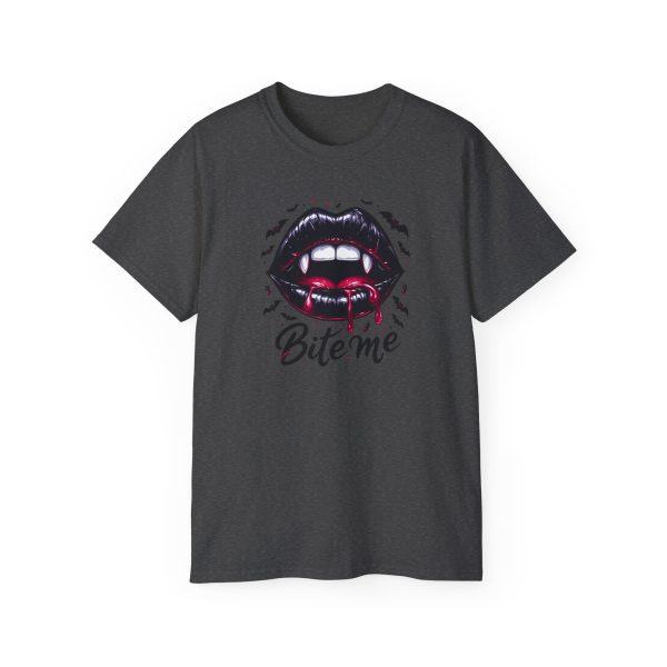 Vampire Kiss Goth Tee, Bite Me T-Shirt, Spooky Halloween Shirt, Goth Gifts for Halloween