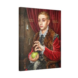 Canvas Print of "Boy with Apple" Painting by Johannes Van Hoytl from "The Grand Budapest Hotel"