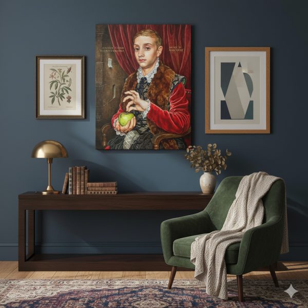 Canvas Print of "Boy with Apple" Painting by Johannes Van Hoytl from "The Grand Budapest Hotel"