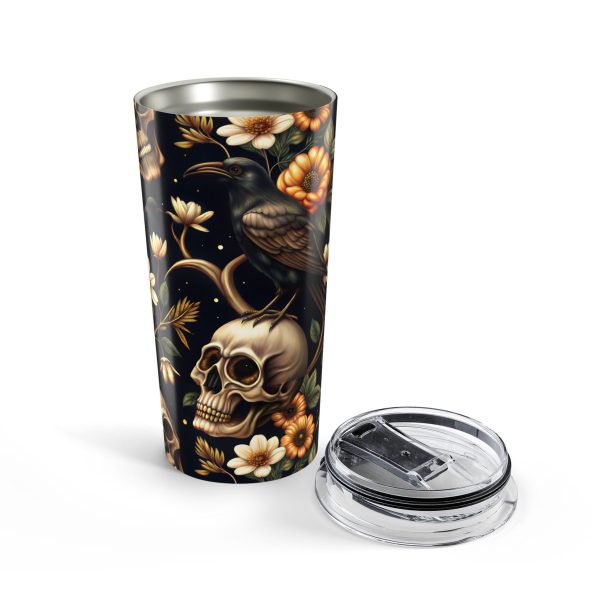 Dark Academia Aesthetic Mug, Luxury Black & Gold Tumbler, Insulated Coffee Cup Gift for Her, Prestige Fashion