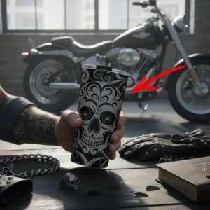 Gothic Skull Travel Tumbler - 20oz Stainless Steel Insulated Mug for Dark Academia, Unique Goth Gift