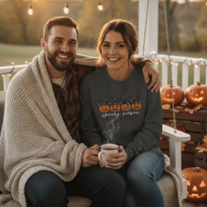 Halloween Cat and Pumpkin Sweatshirt, Cozy Unisex Fall Apparel, Spooky Season Crew, Perfect for Halloween Gatherings, Gift for Friends