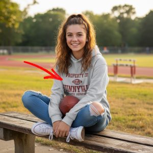 Teen/Kids Hooded Sweatshirt from "Fear Street Part One: 1994" - Sam's "Property of Sunnyvale Athletic Department"