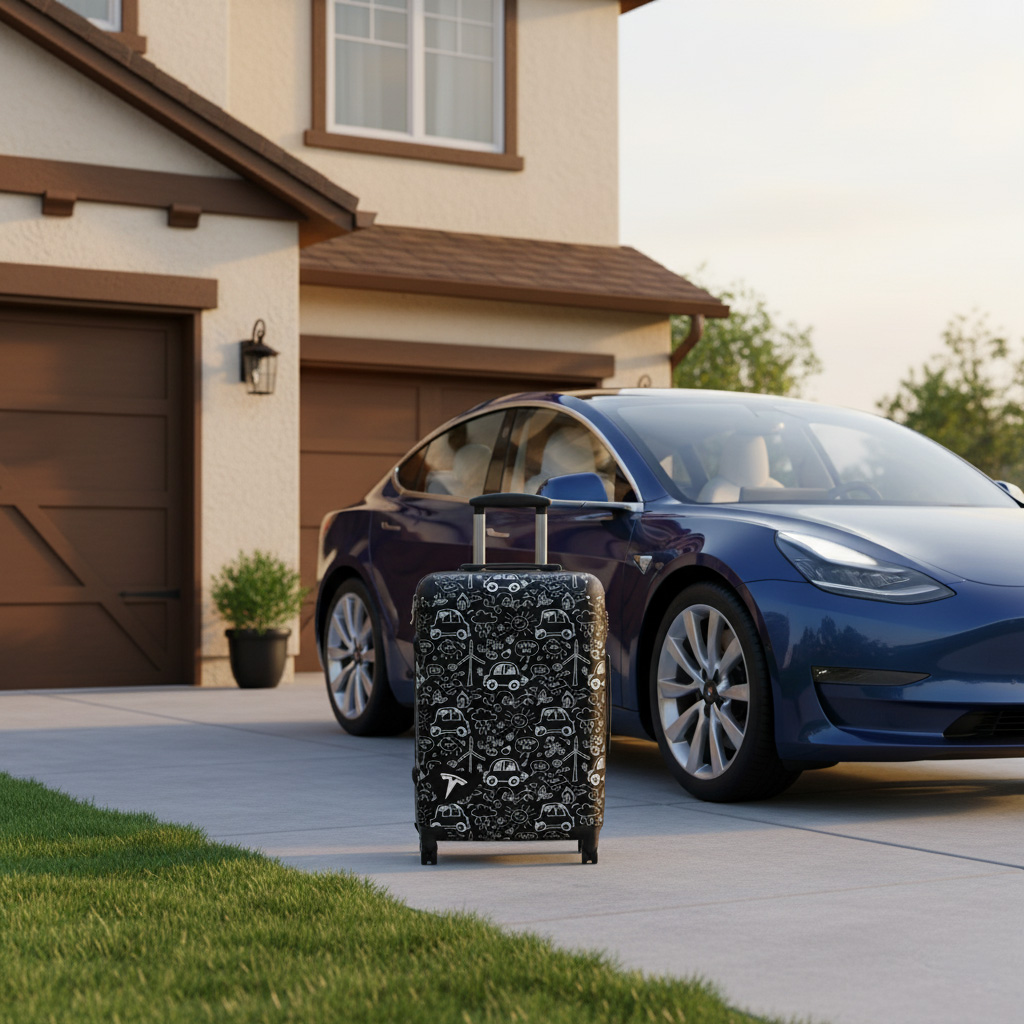 Tesla Luggage Wheeled Suitcase - Black