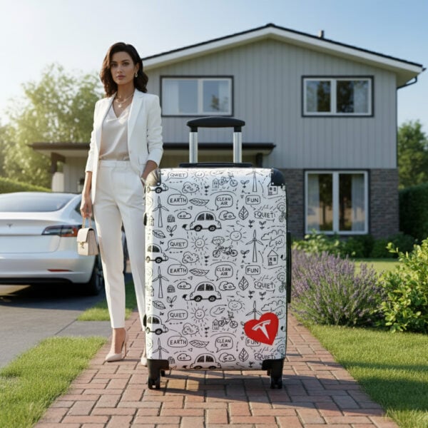 Tesla Luggage Wheeled Suitcase - White