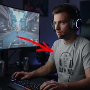 Unisex Tee of "Can't Hear You I'm Gaming"- Perfect for Gamers, Casual Wear, Gift for Birthdays, Gaming Events