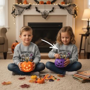 Youth Sweatshirt Support Your Local Trick or Treaters | Funny Kids/Teen Halloween Costume Top | Boys Girls Spooky Season Sweater
