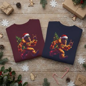 Kids Christmas Bigfoot Sweatshirt | Funny Sasquatch Holiday Jumper | Festive Yeti Crewneck | Winter Monster Child's Gift | Unique Cryptozoology Xmas Top
